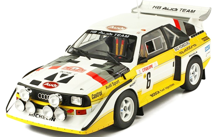 1986 - Audi Sport Quattro S1 Rallye Monte-Carlo IXO 1/18 - Предна лява страна