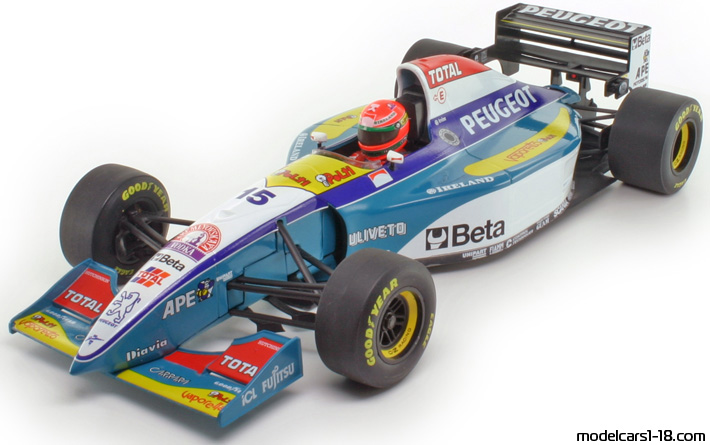 1995 - Jordan Peugeot 195 Minichamps 1/18 - Передняя левая сторона