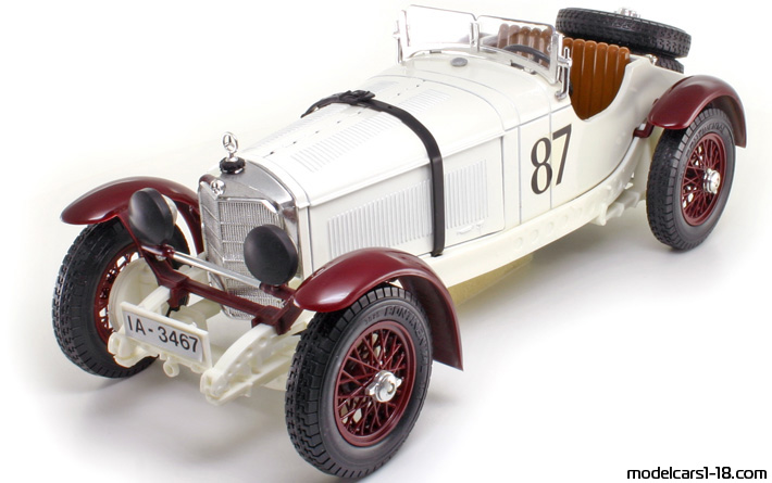 1931 - Mercedes SSKL Caracciola (W06) Bburago 1/18 - Передняя левая сторона