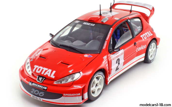 2003 - Peugeot 206 WRC Solido 1/18 - Vorne linke Seite