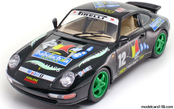 1994 - Porsche 911 Cup 3.8 (993) Bburago 1/18 - Передняя левая сторона