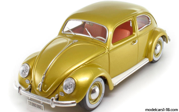 1955 - Volkswagen Beetle (Kaefer) Bburago 1/18 - Передняя левая сторона