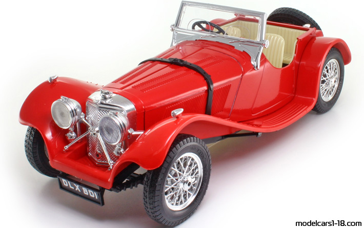 Jaguar SS100 (cabrio) 1936 Bburago 1/18 - Details