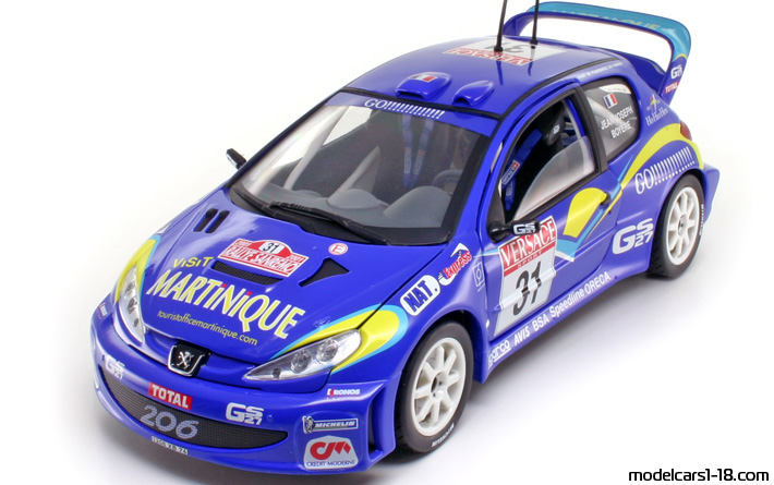 Peugeot 206 WRC (racing car) 1999 Solido 1/18 - Details